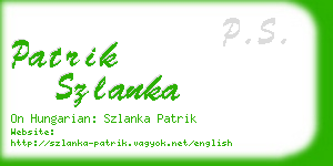 patrik szlanka business card